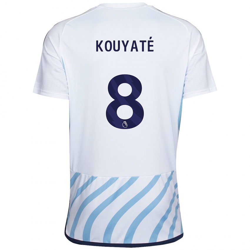 Homem Camisola Cheikhou Kouyate #8 Branco Azul Alternativa 2023/24 Camisa