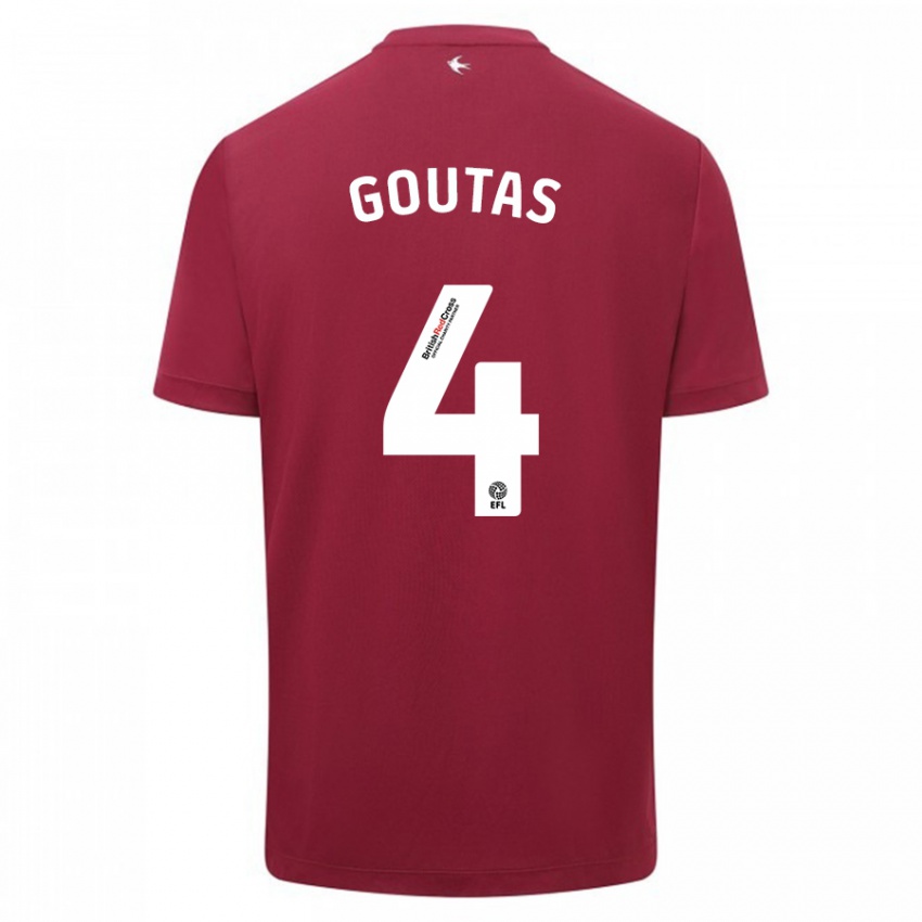 Homem Camisola Dimitrios Goutas #4 Vermelho Alternativa 2023/24 Camisa