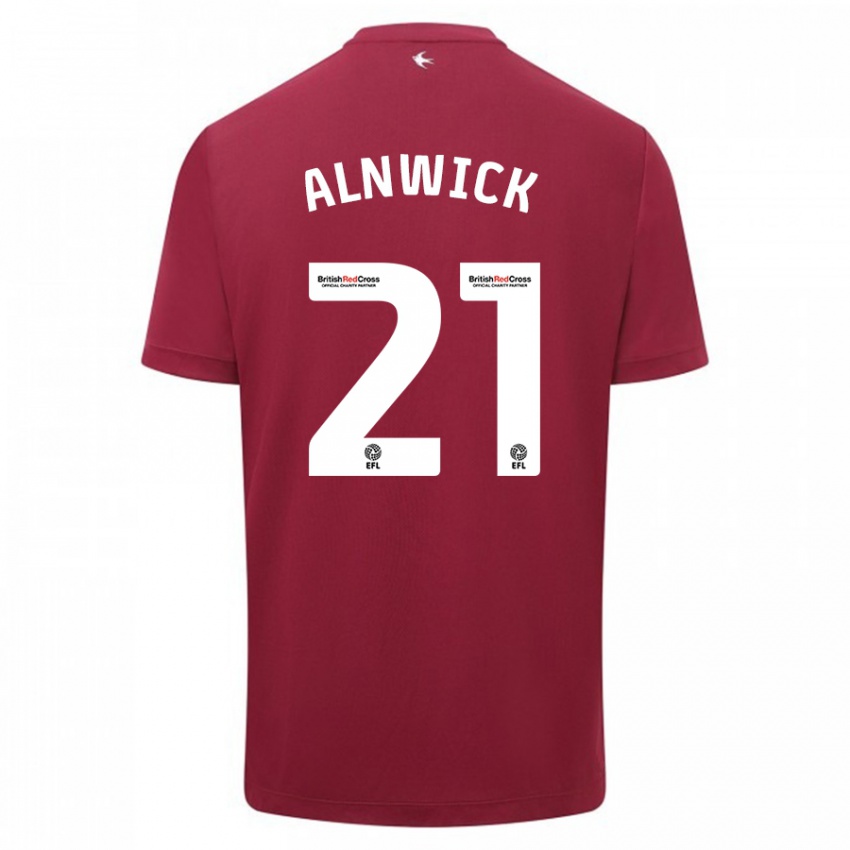 Homem Camisola Jak Alnwick #21 Vermelho Alternativa 2023/24 Camisa