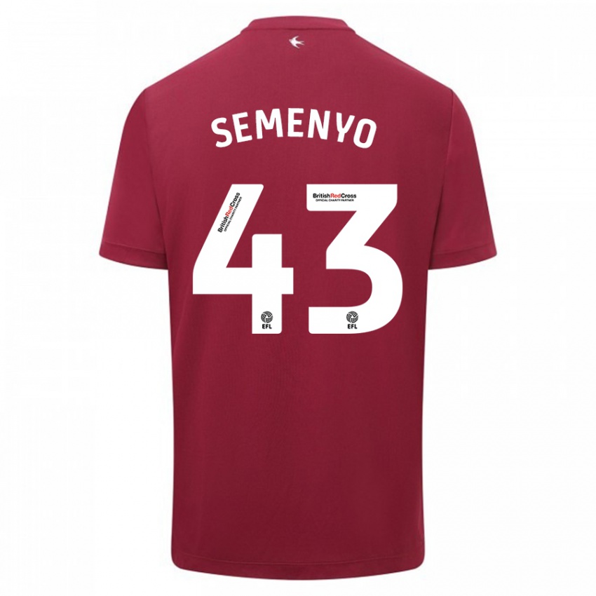 Homem Camisola Jai Semenyo #43 Vermelho Alternativa 2023/24 Camisa