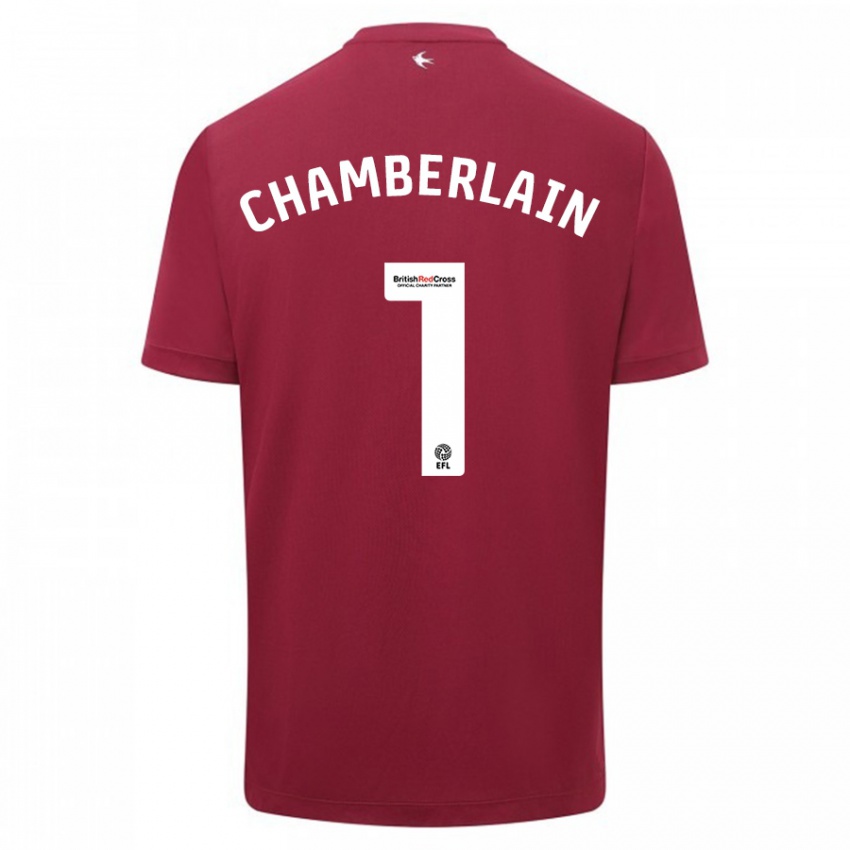 Homem Camisola Ceryn Chamberlain #1 Vermelho Alternativa 2023/24 Camisa