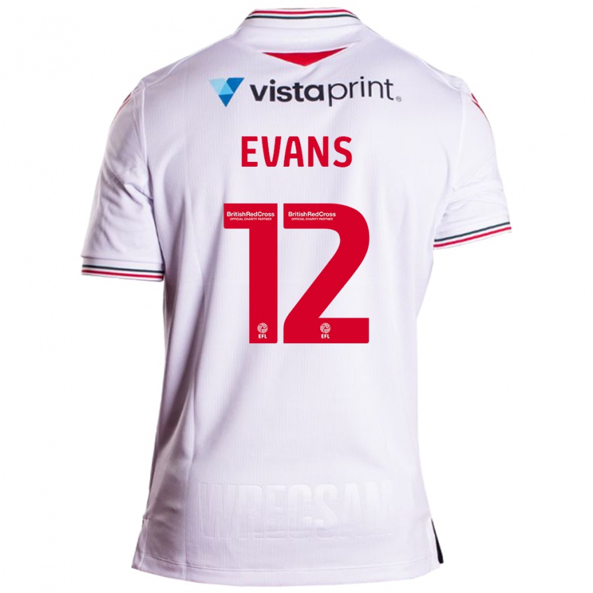 Homem Camisola George Evans #12 Branco Alternativa 2023/24 Camisa