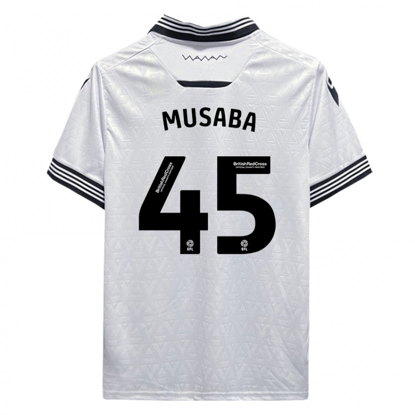 Homem Camisola Anthony Musaba #45 Branco Alternativa 2023/24 Camisa