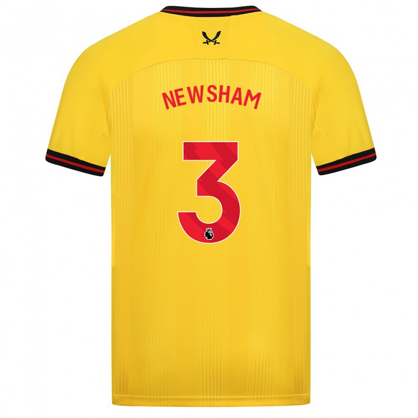 Homem Camisola Charlotte Newsham #3 Amarelo Alternativa 2023/24 Camisa
