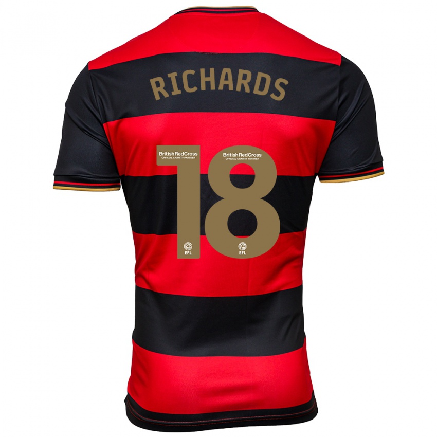 Homem Camisola Taylor Richards #18 Preto Vermelho Alternativa 2023/24 Camisa