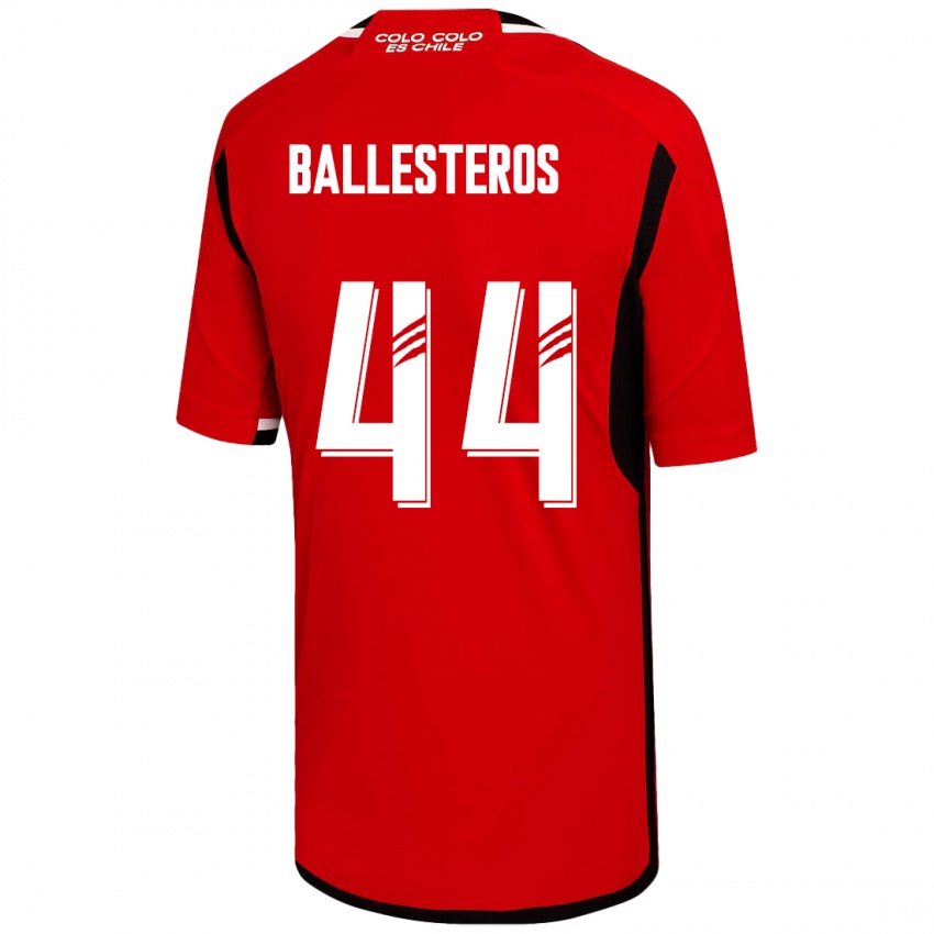Homem Camisola Martín Ballesteros #44 Vermelho Alternativa 2023/24 Camisa