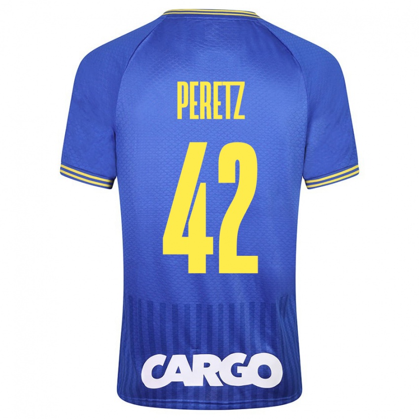 Homem Camisola Dor Peretz #42 Azul Alternativa 2023/24 Camisa