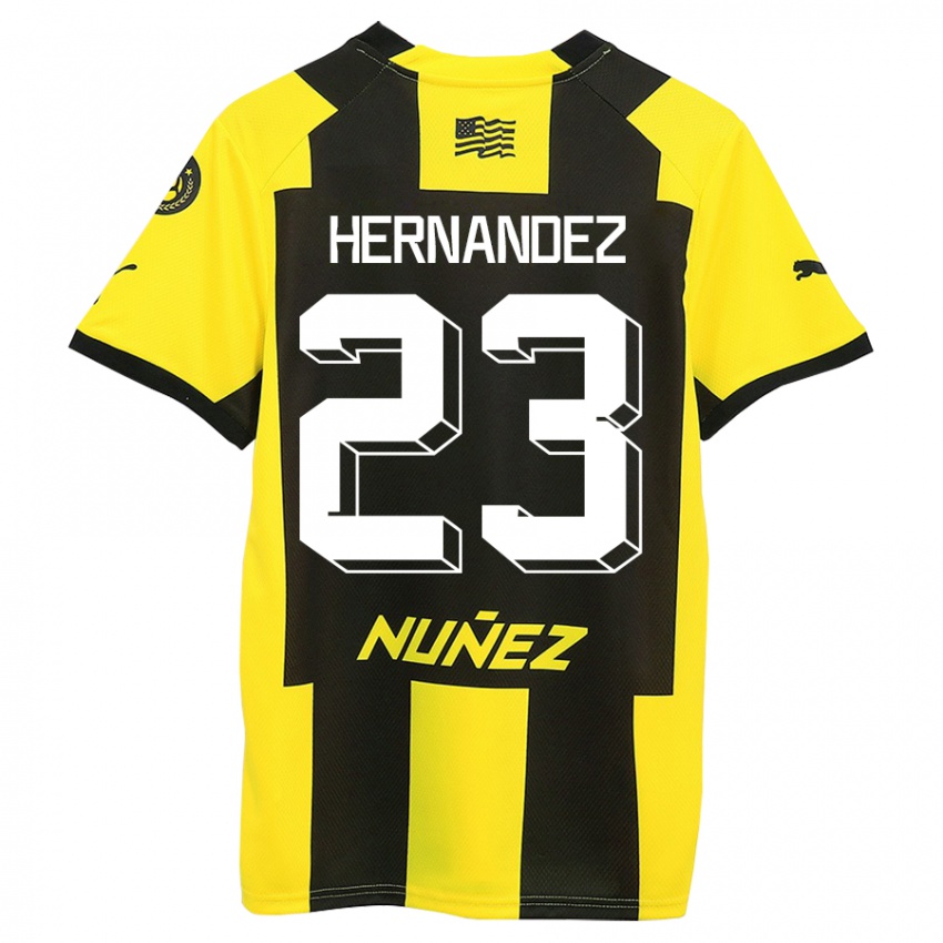 Mulher Camisola Abel Hernandez #23 Amarelo Preto Principal 2023/24 Camisa
