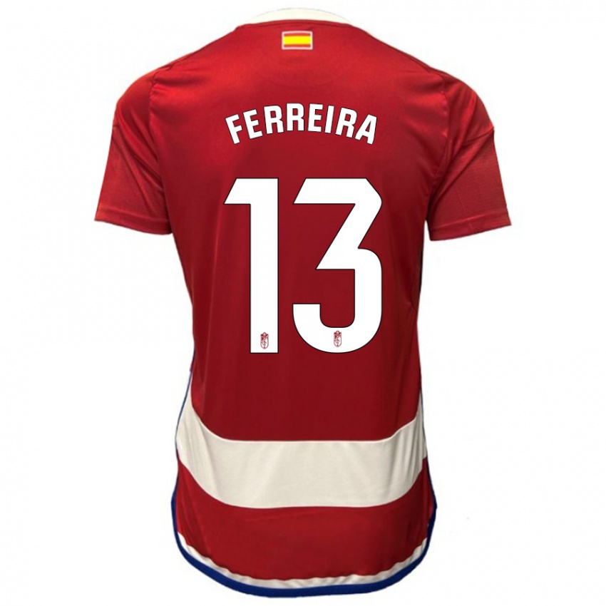Mulher Camisola Andre Ferreira #13 Vermelho Principal 2023/24 Camisa