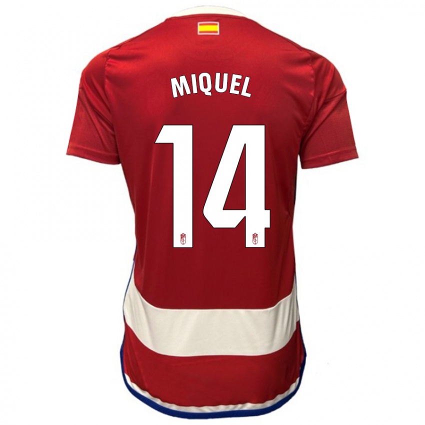 Mulher Camisola Ignasi Miquel #14 Vermelho Principal 2023/24 Camisa