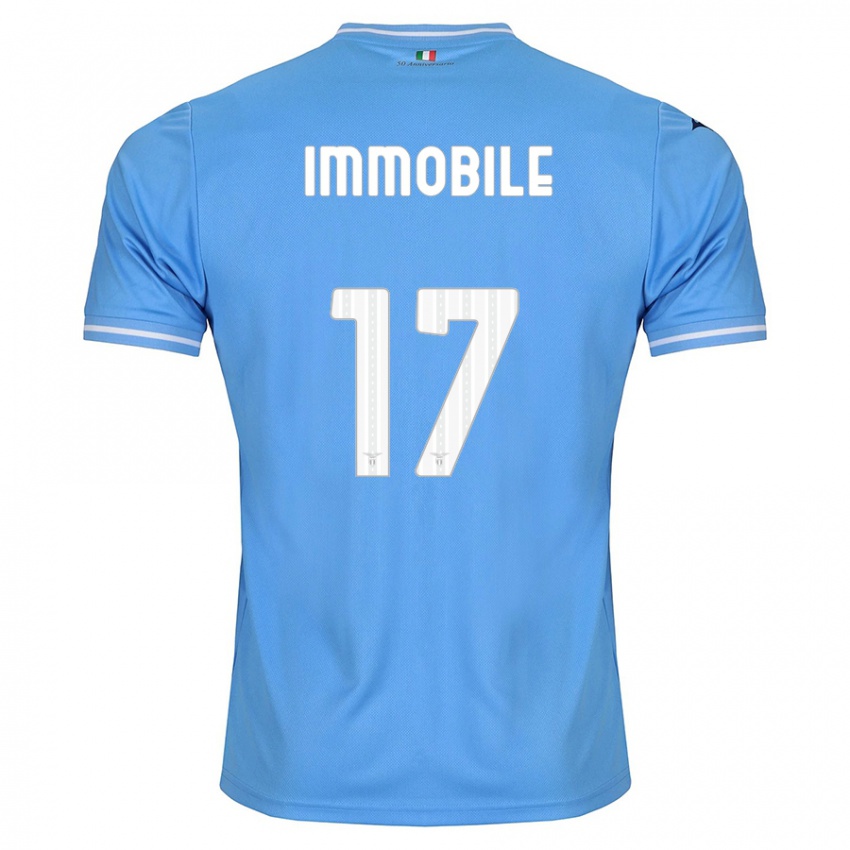 Mulher Camisola Ciro Immobile #17 Azul Principal 2023/24 Camisa