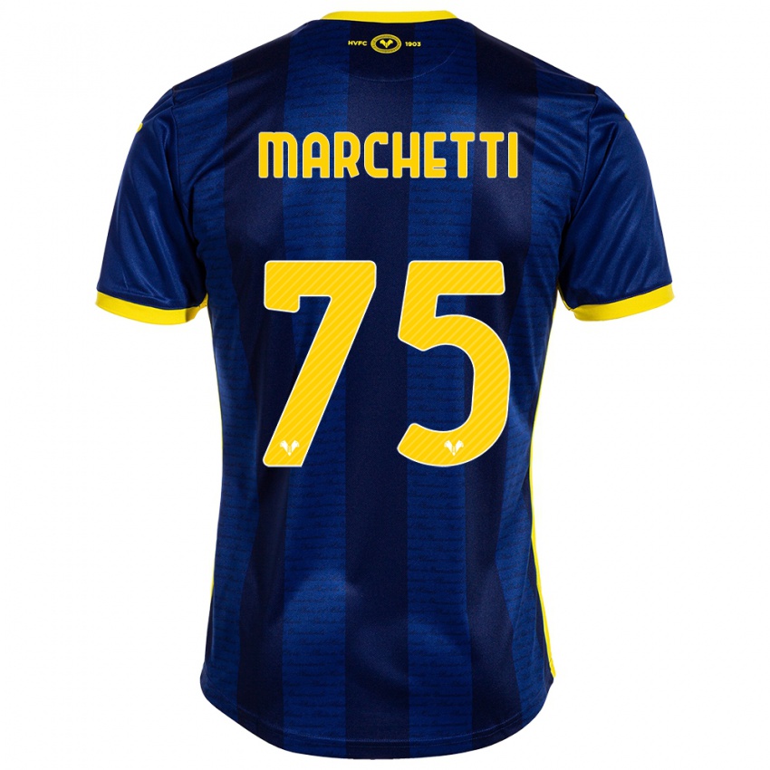 Mulher Camisola Nicolò Marchetti #75 Marinha Principal 2023/24 Camisa