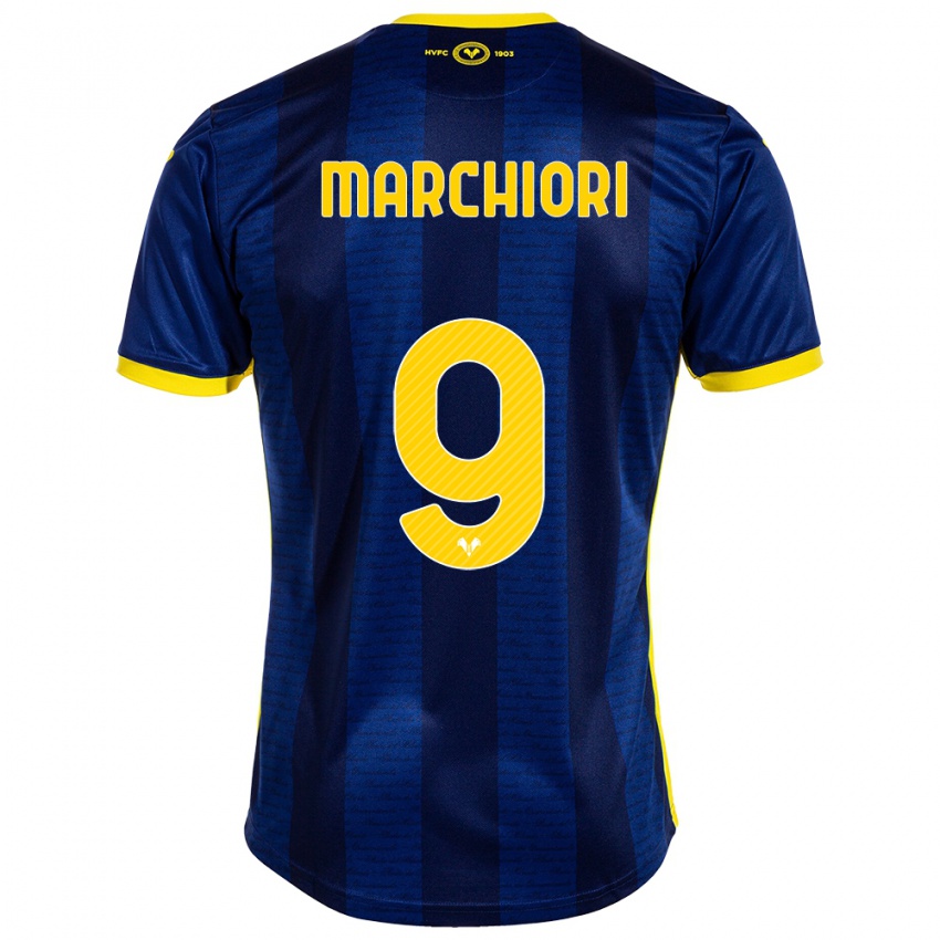 Mulher Camisola Giorgia Marchiori #9 Marinha Principal 2023/24 Camisa