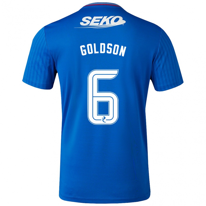 Mulher Camisola Connor Goldson #6 Azul Principal 2023/24 Camisa