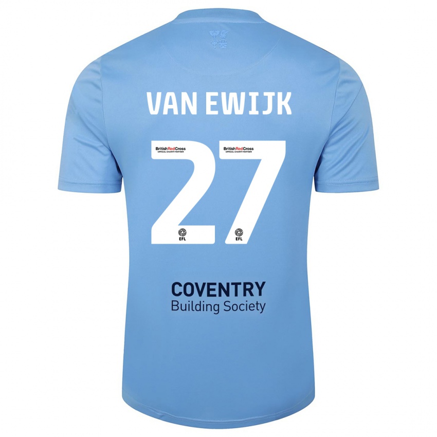 Mulher Camisola Milan Van Ewijk #27 Céu Azul Principal 2023/24 Camisa