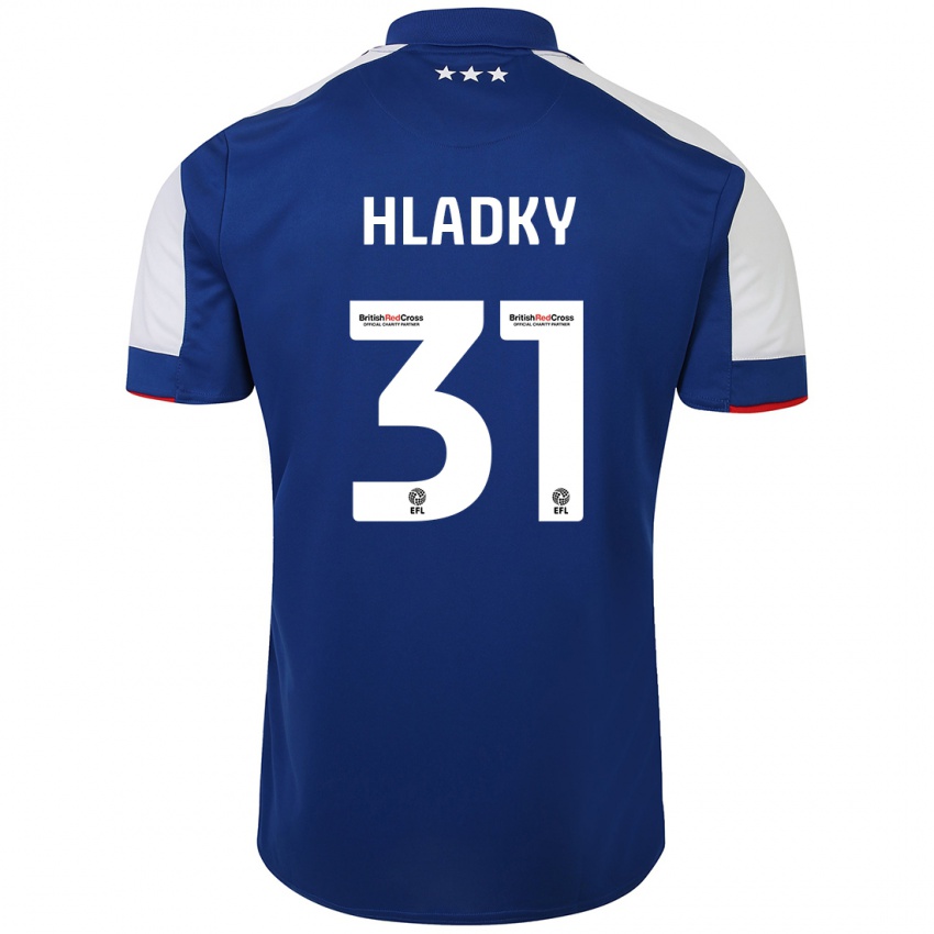 Mulher Camisola Vaclav Hladky #31 Azul Principal 2023/24 Camisa