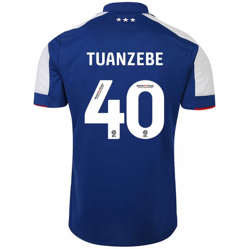 Mulher Camisola Axel Tuanzebe #40 Azul Principal 2023/24 Camisa