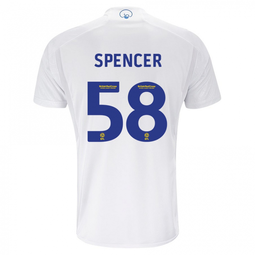 Mulher Camisola Morten Spencer #58 Branco Principal 2023/24 Camisa