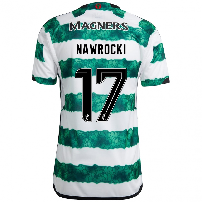 Mulher Camisola Maik Nawrocki #17 Verde Principal 2023/24 Camisa