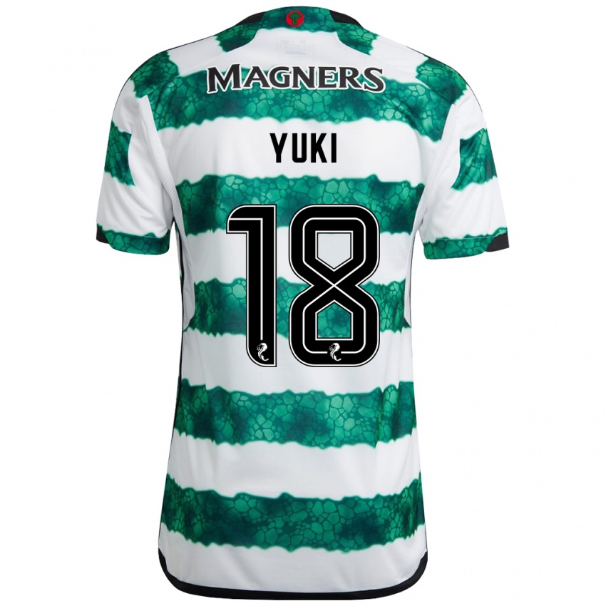 Mulher Camisola Yuki Kobayashi #18 Verde Principal 2023/24 Camisa