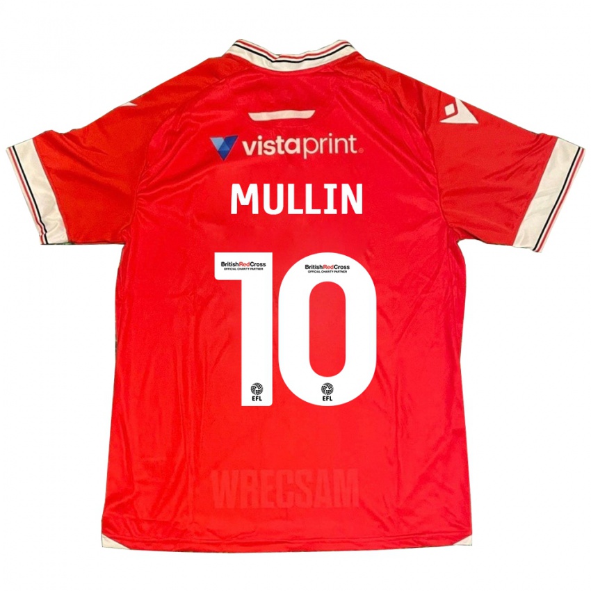 Mulher Camisola Paul Mullin #10 Vermelho Principal 2023/24 Camisa