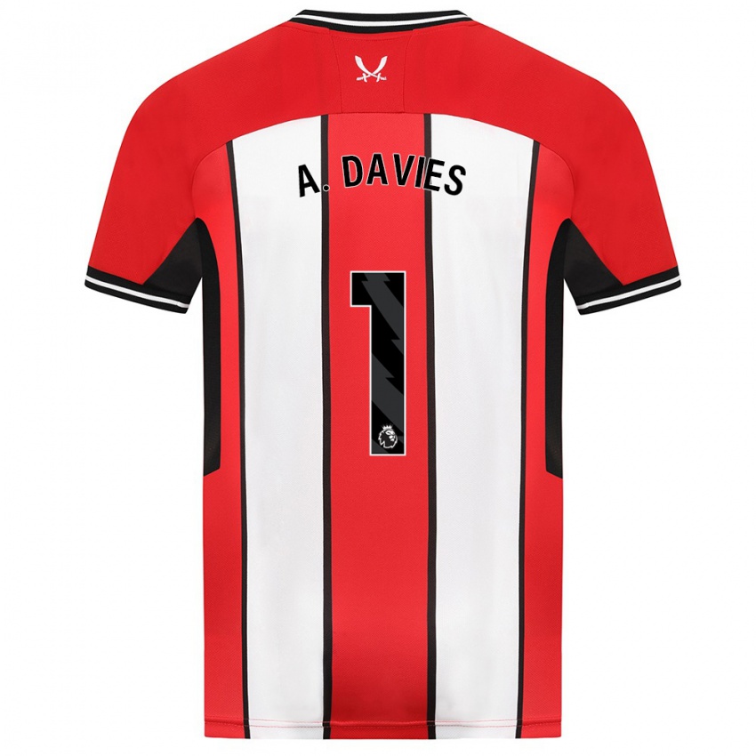 Mulher Camisola Adam Davies #1 Vermelho Principal 2023/24 Camisa