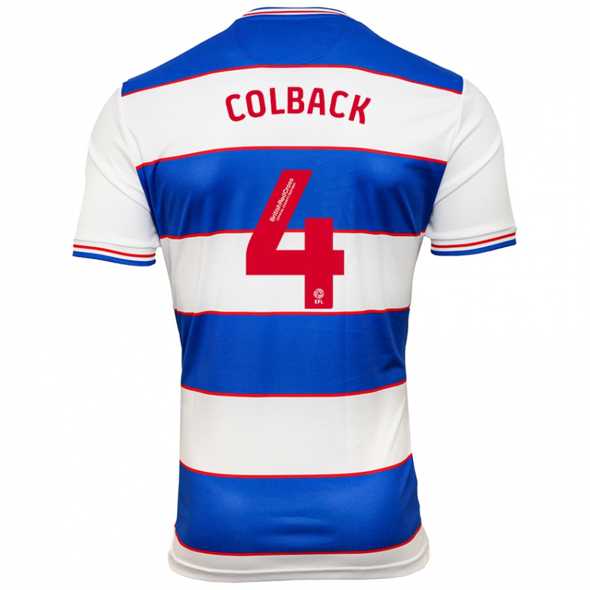 Mulher Camisola Jack Colback #4 Branco Azul Principal 2023/24 Camisa