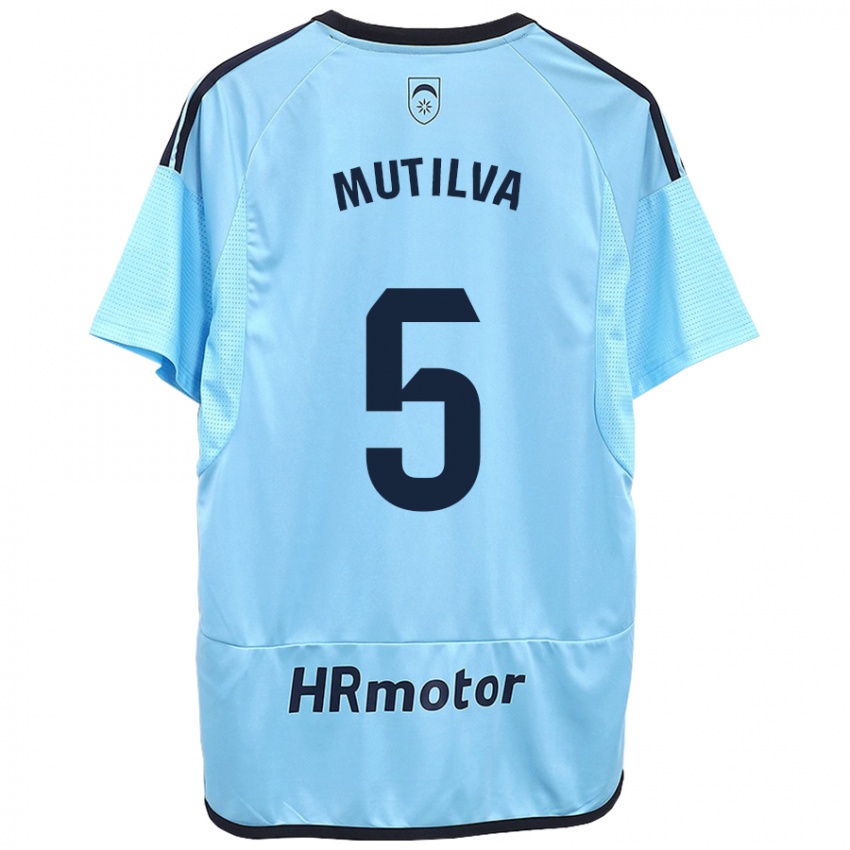 Mulher Camisola Christian Mutilva #5 Azul Alternativa 2023/24 Camisa