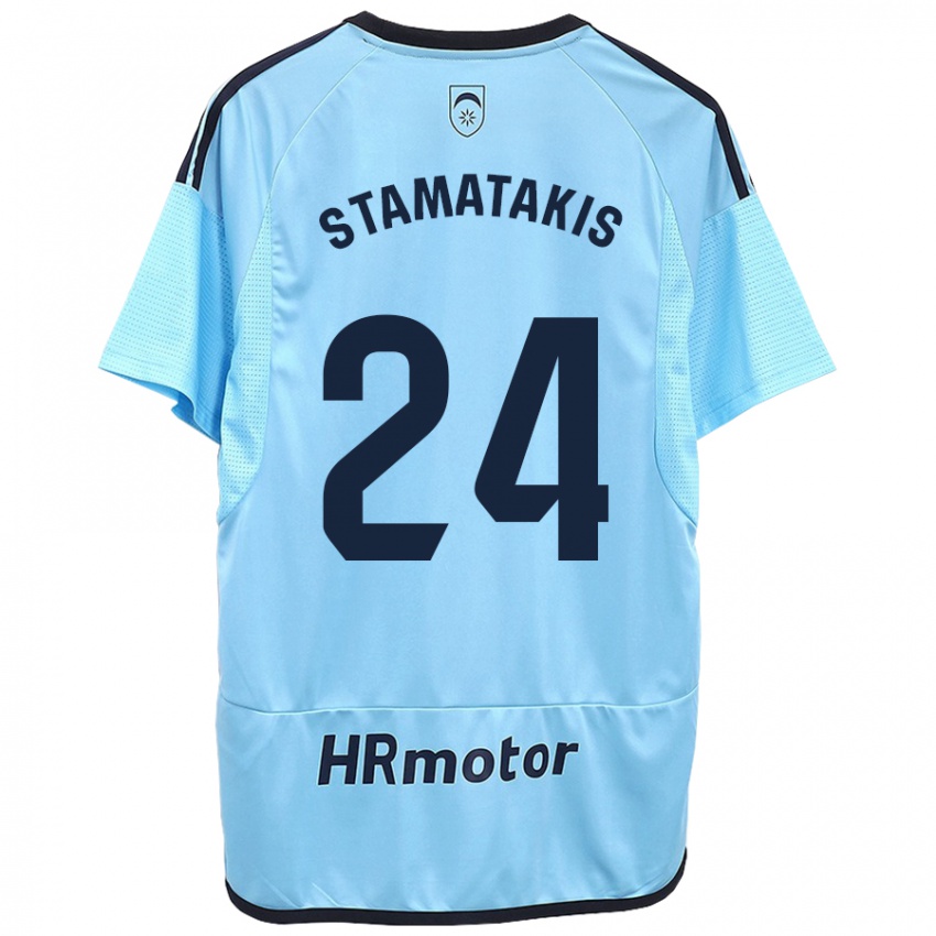 Mulher Camisola Dimitrios Stamatakis #24 Azul Alternativa 2023/24 Camisa