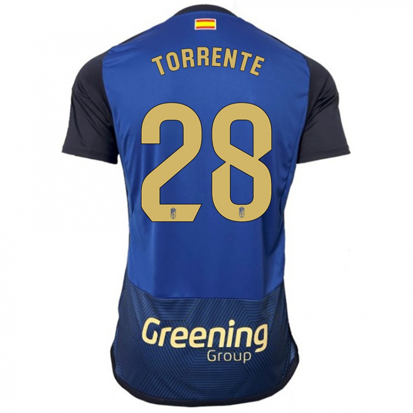 Mulher Camisola Raúl Torrente #28 Marinha Alternativa 2023/24 Camisa