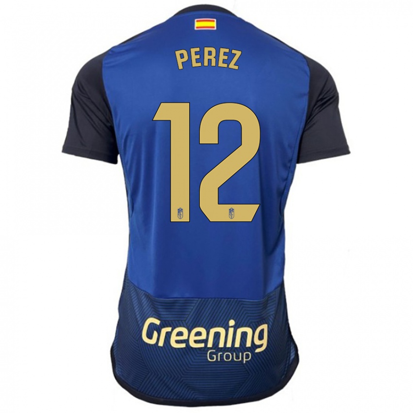 Mulher Camisola Alba Pérez #12 Marinha Alternativa 2023/24 Camisa