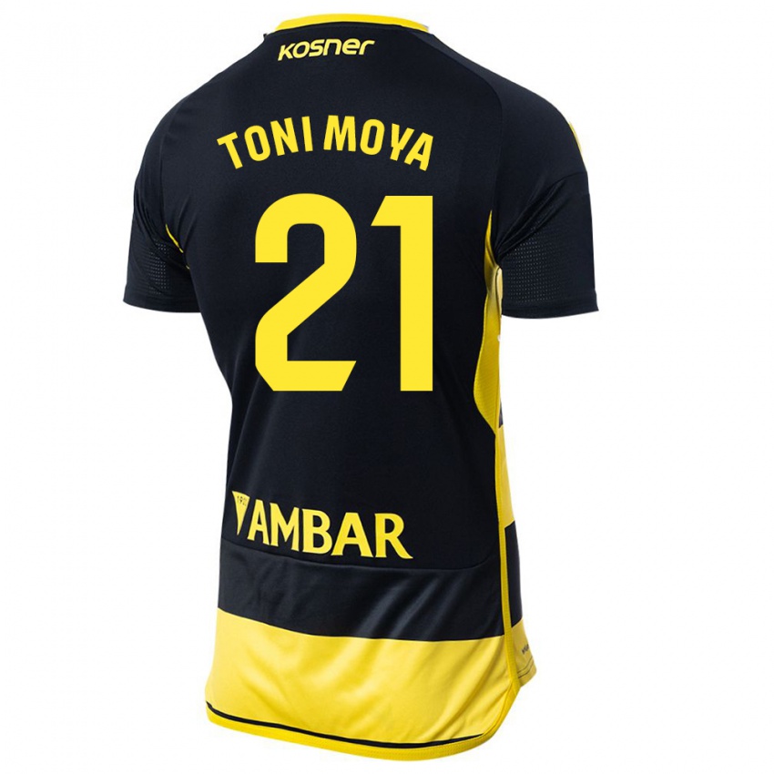 Mulher Camisola Toni Moya #21 Preto Amarelo Alternativa 2023/24 Camisa