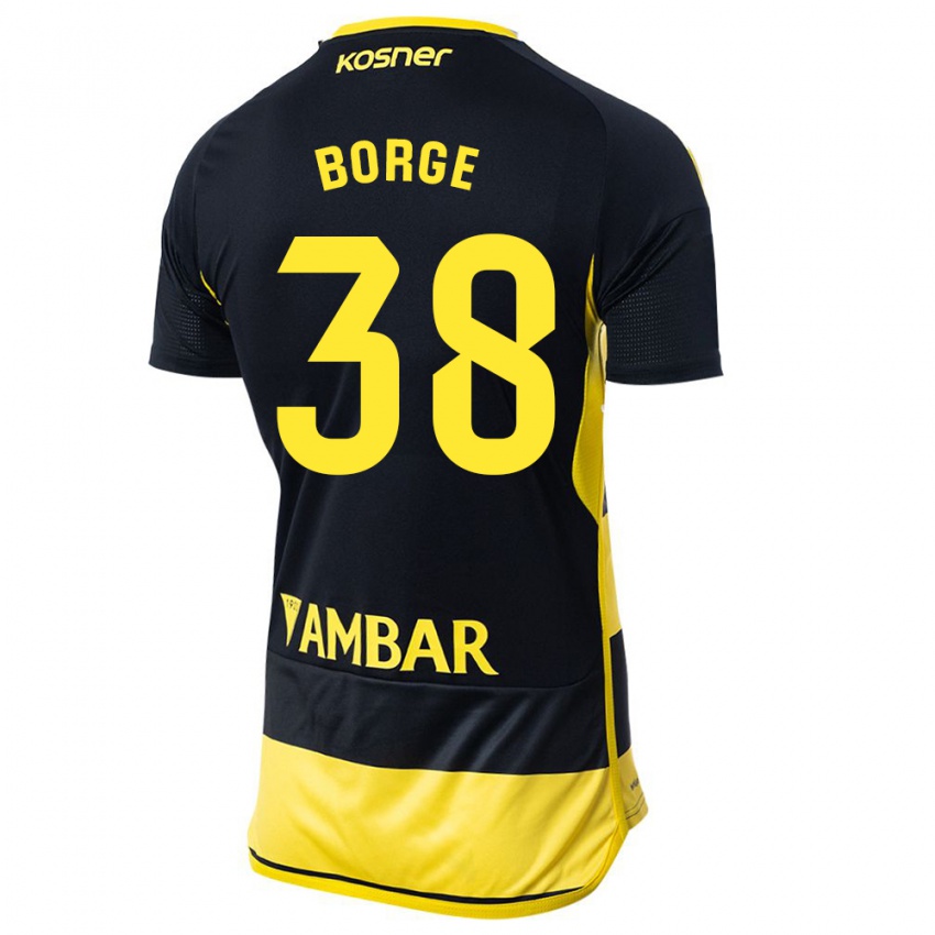 Mulher Camisola Andrés Borge #38 Preto Amarelo Alternativa 2023/24 Camisa