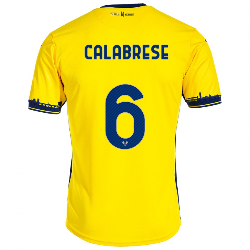 Mulher Camisola Nicolò Calabrese #6 Amarelo Alternativa 2023/24 Camisa