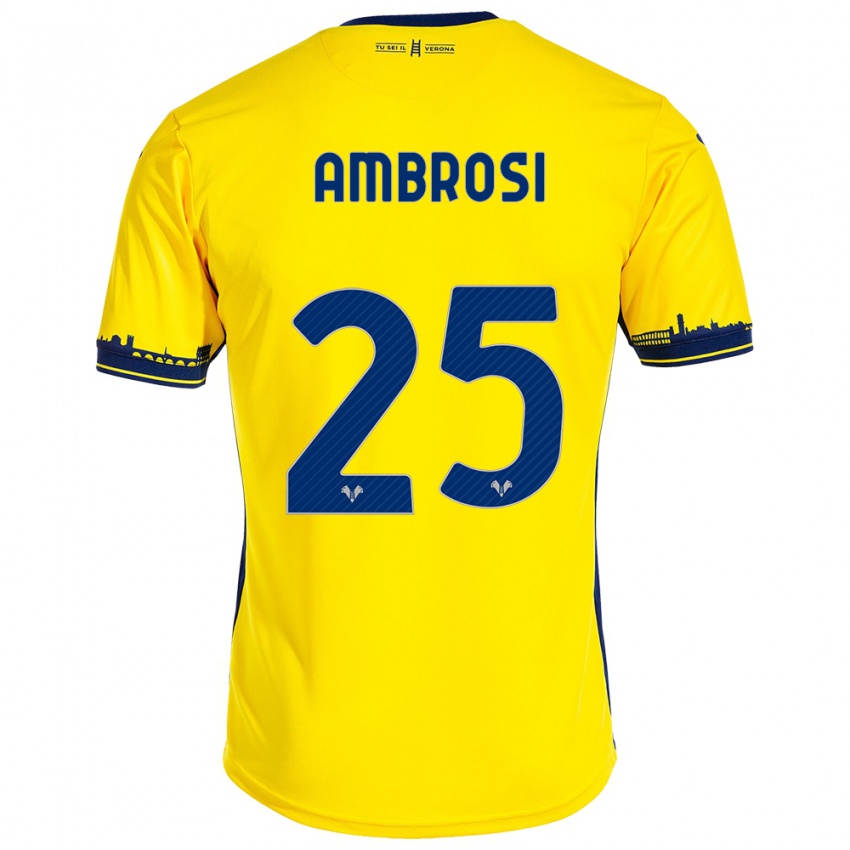 Mulher Camisola Caterina Ambrosi #25 Amarelo Alternativa 2023/24 Camisa