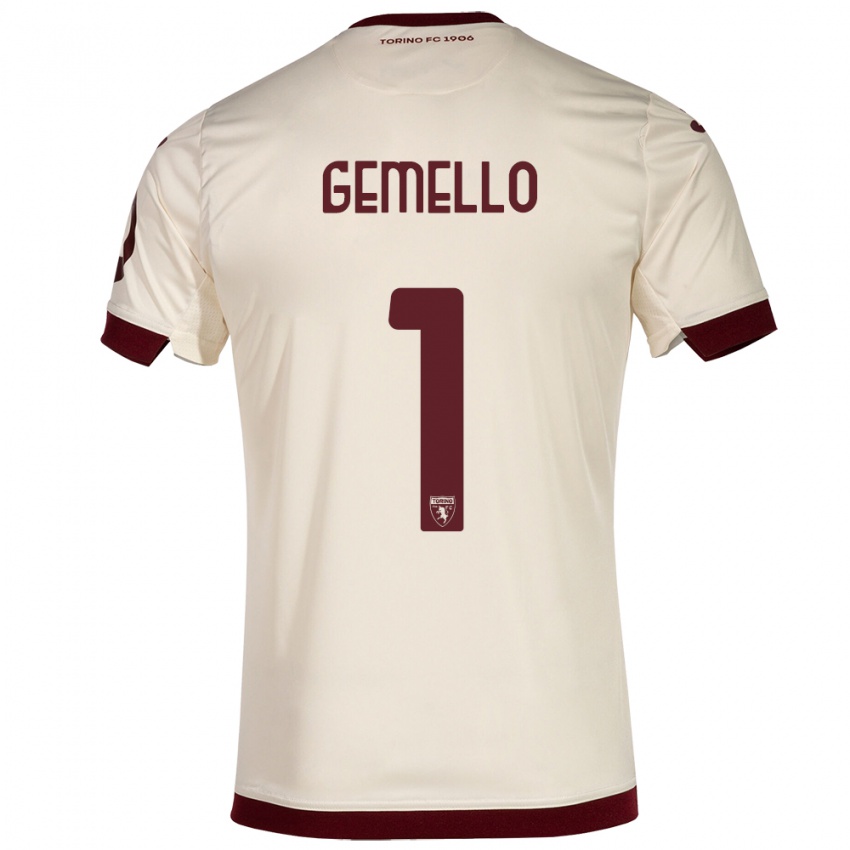 Mulher Camisola Luca Gemello #1 Champanhe Alternativa 2023/24 Camisa