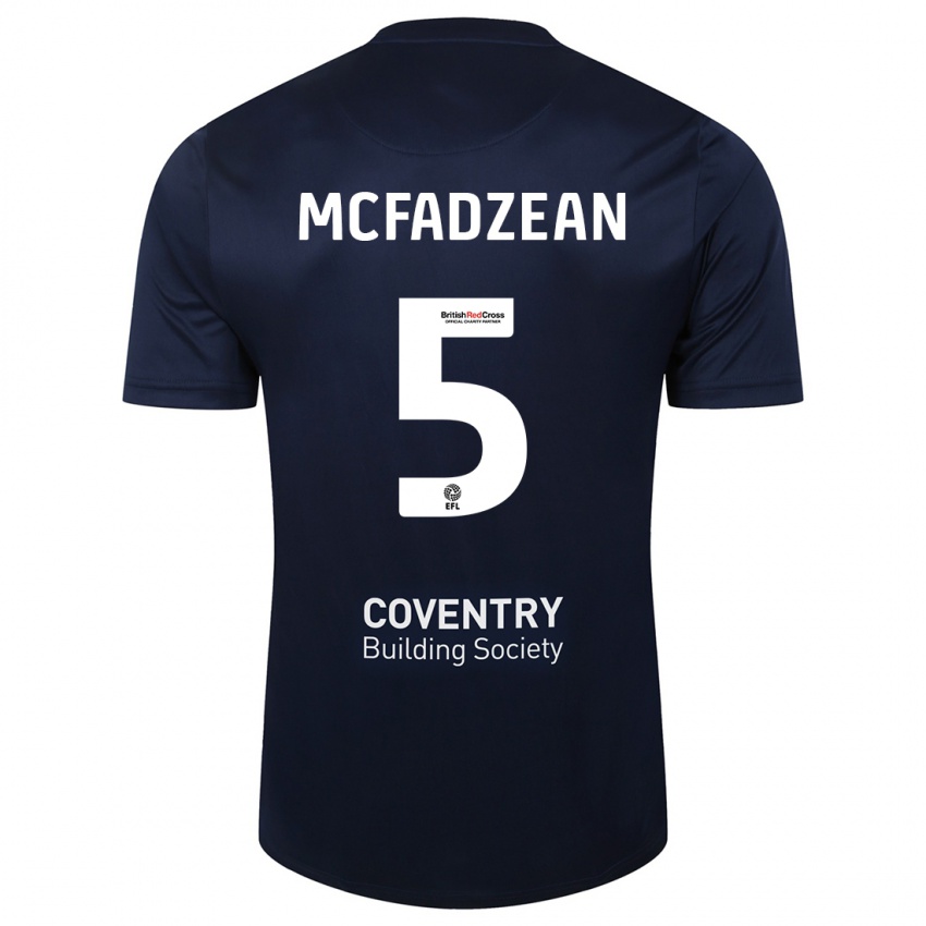 Mulher Camisola Kyle Mcfadzean #5 Marinha Vermelha Alternativa 2023/24 Camisa