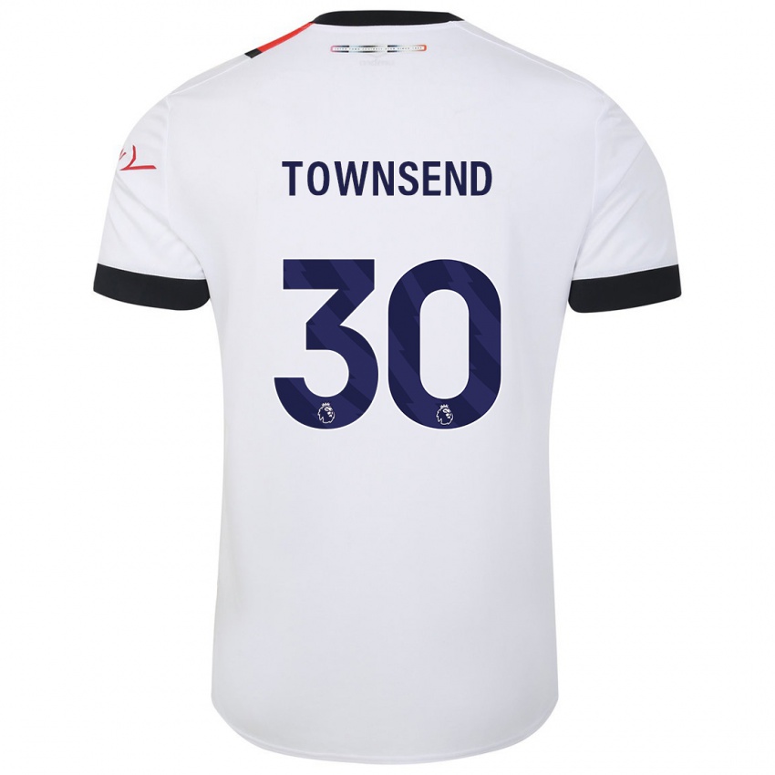 Mulher Camisola Andros Townsend #30 Branco Alternativa 2023/24 Camisa