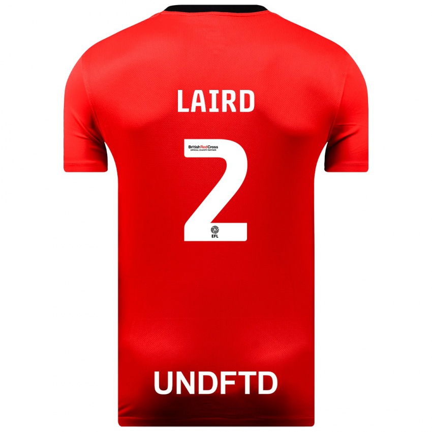 Mulher Camisola Ethan Laird #2 Vermelho Alternativa 2023/24 Camisa