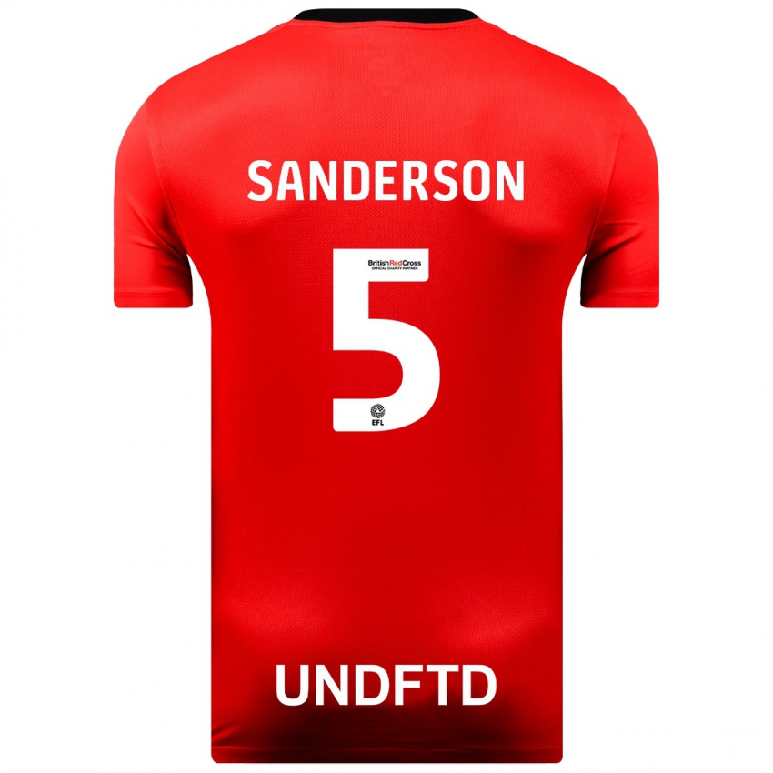 Mulher Camisola Dion Sanderson #5 Vermelho Alternativa 2023/24 Camisa