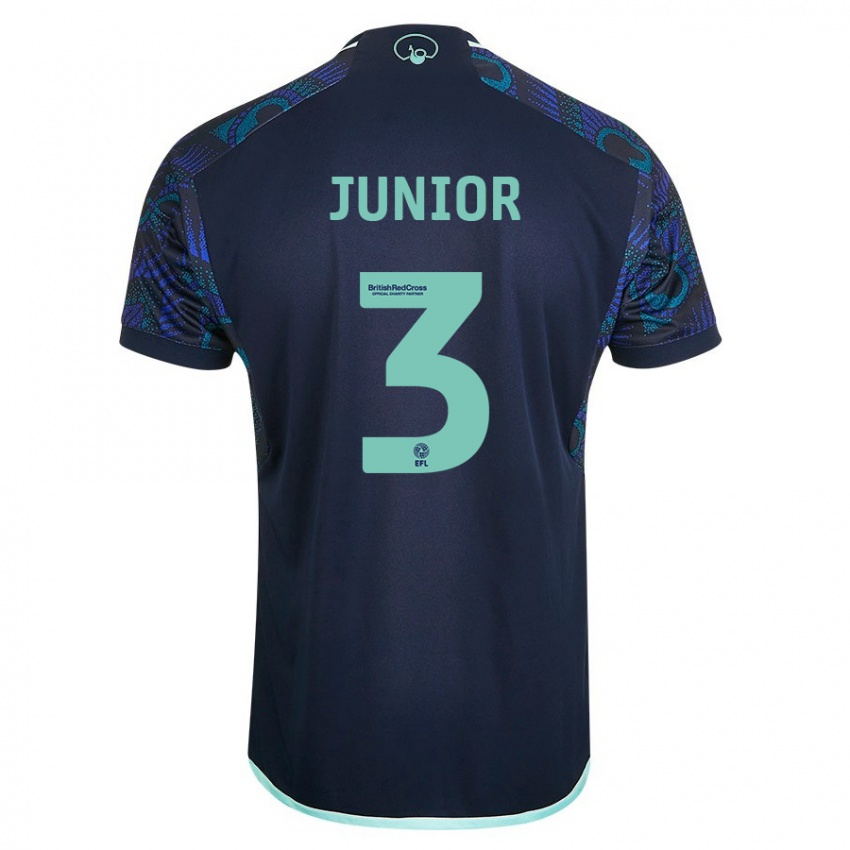 Mulher Camisola Junior Firpo #3 Azul Alternativa 2023/24 Camisa