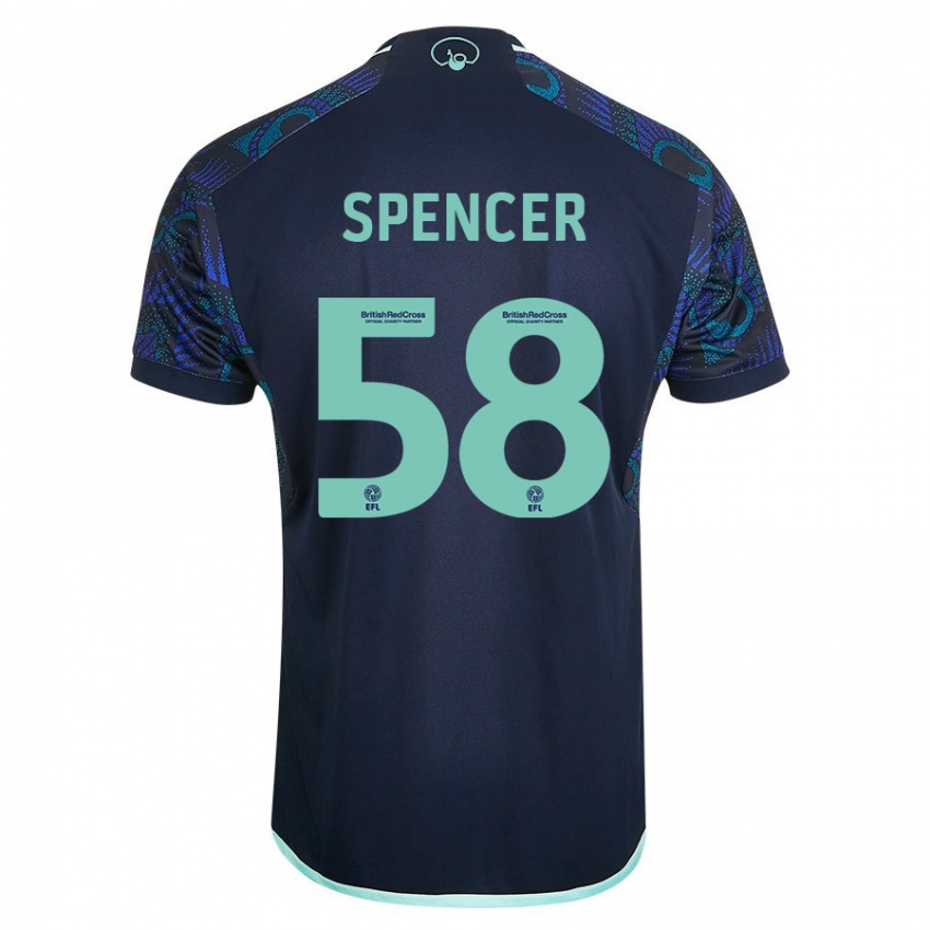 Mulher Camisola Morten Spencer #58 Azul Alternativa 2023/24 Camisa