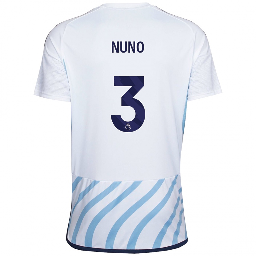 Mulher Camisola Nuno Tavares #3 Branco Azul Alternativa 2023/24 Camisa