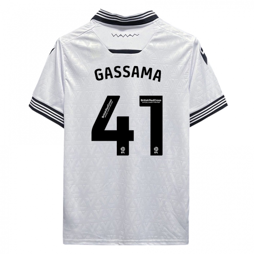 Mulher Camisola Djeidi Gassama #41 Branco Alternativa 2023/24 Camisa