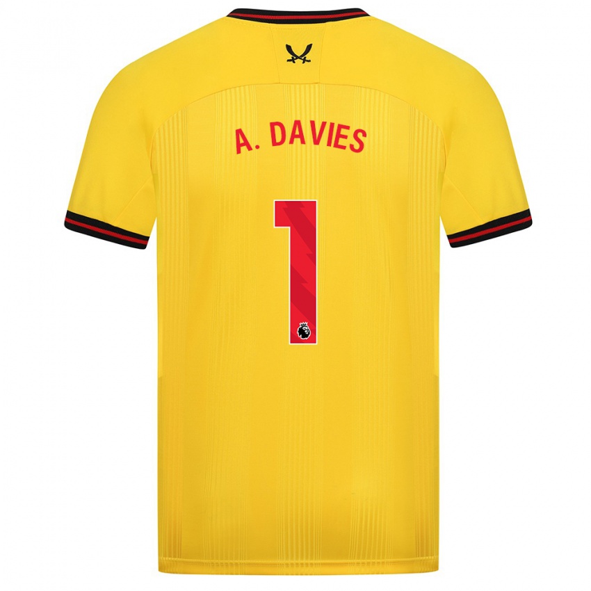 Mulher Camisola Adam Davies #1 Amarelo Alternativa 2023/24 Camisa