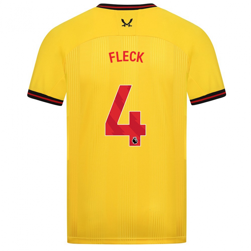 Mulher Camisola John Fleck #4 Amarelo Alternativa 2023/24 Camisa