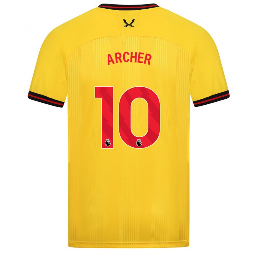 Mulher Camisola Cameron Archer #10 Amarelo Alternativa 2023/24 Camisa