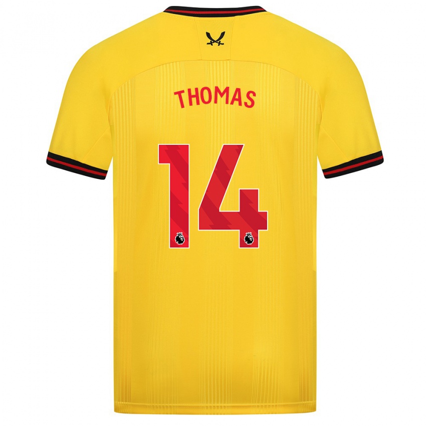 Mulher Camisola Luke Thomas #14 Amarelo Alternativa 2023/24 Camisa