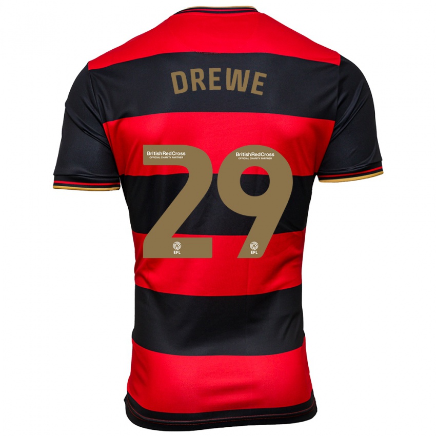 Mulher Camisola Aaron Drewe #29 Preto Vermelho Alternativa 2023/24 Camisa