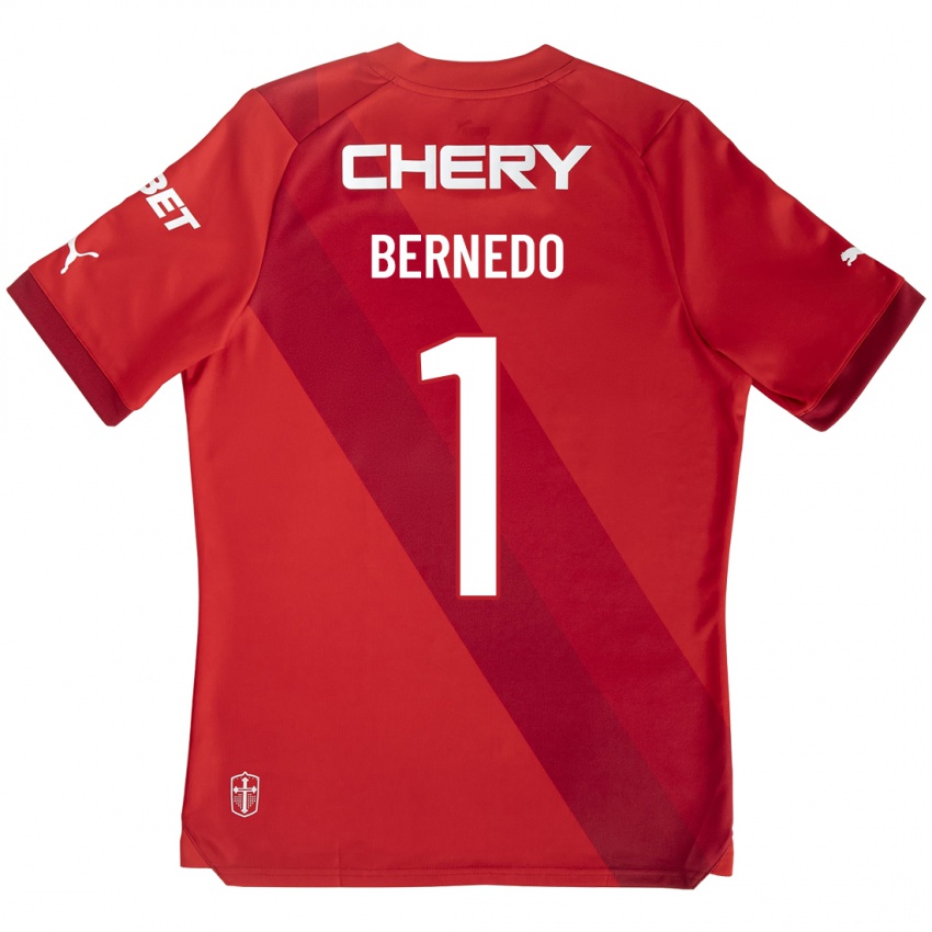 Mulher Camisola Vicente Bernedo #1 Vermelho Alternativa 2023/24 Camisa